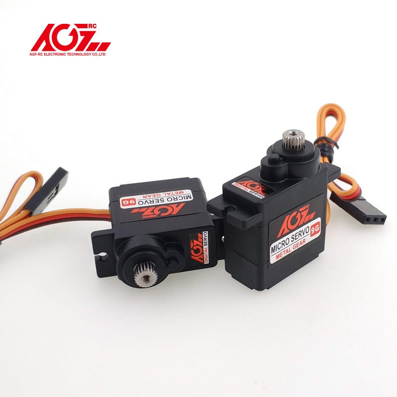 AGFRC 2PCS AGFRC Micro 9g RC Servo Motor Kit - Digital 2.8KG Metal Gear Mini Servo for RC Helicopter Airplane Car, Control Angle 180Â° - Image 2